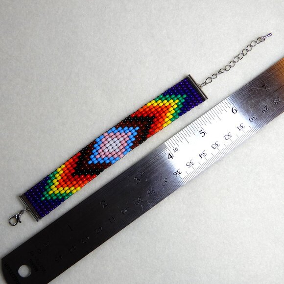 Pride Progress rainbow bead bracelet, handmade, adjustable, 30% to charity - Picture 6 of 6